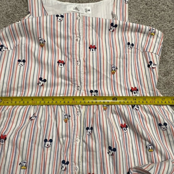 Disney Mickey & Friends Striped Cotton Button Down Tank Dress Women's M (8) - Picture 7 of 7